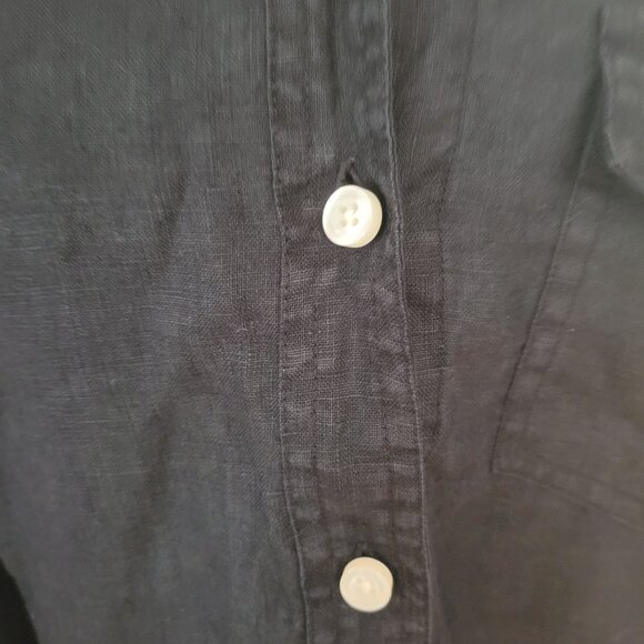 J. Crew Womens Black Button-Up Shirt Super 120s Wool Blend Size 12 - Picture 2 of 7